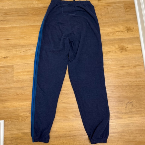 Aviator Nation Navy Blue Track Pants with Light Blue Stripes - Picture 4 of 4